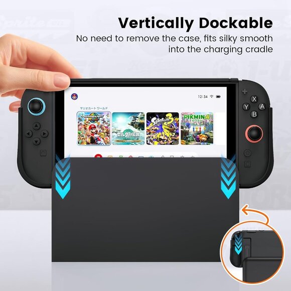 Switch 2 Grip Case (2025) Dockable, Slim Console Hard Cover Gamepad-Style - Picture 3 of 10